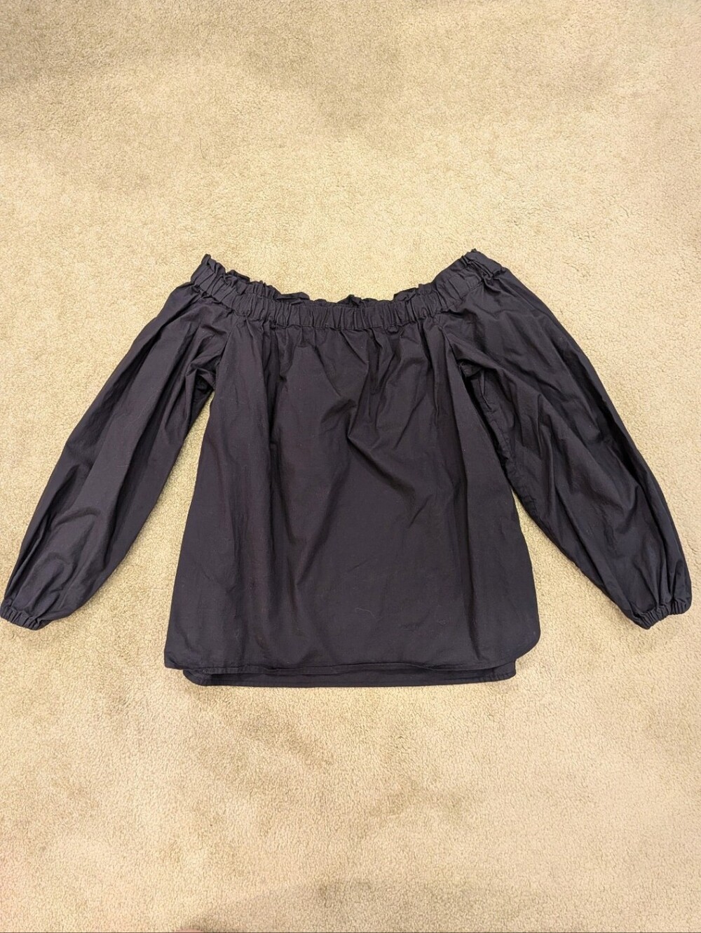 J Crew Black Off-shoulder Blouse